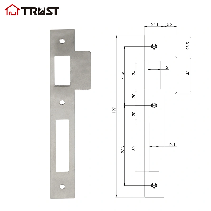 TRUST 8540-DB -SS-NH 40mm backset narrow mortise lock body mortise door locks for wooden or steel door Euro Standard lock body